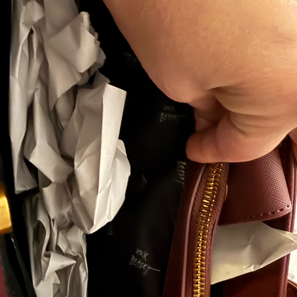 Betsey Johnson Burgundy Embossed Bow Tote - Picture 5 of 8